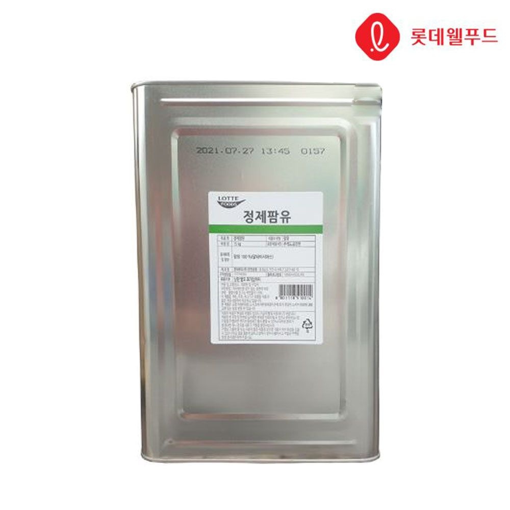 롯데웰푸드 롯데 정제팜유 15kg