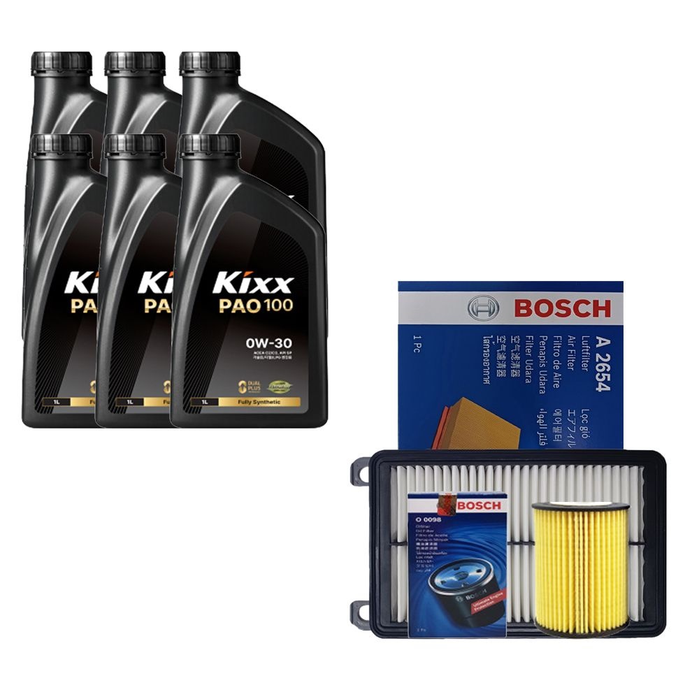 킥스 올뉴스포티지QL 1.7 디젤 킥스 PAO100 0W30 6L 엔진오일 보쉬 필터 세트