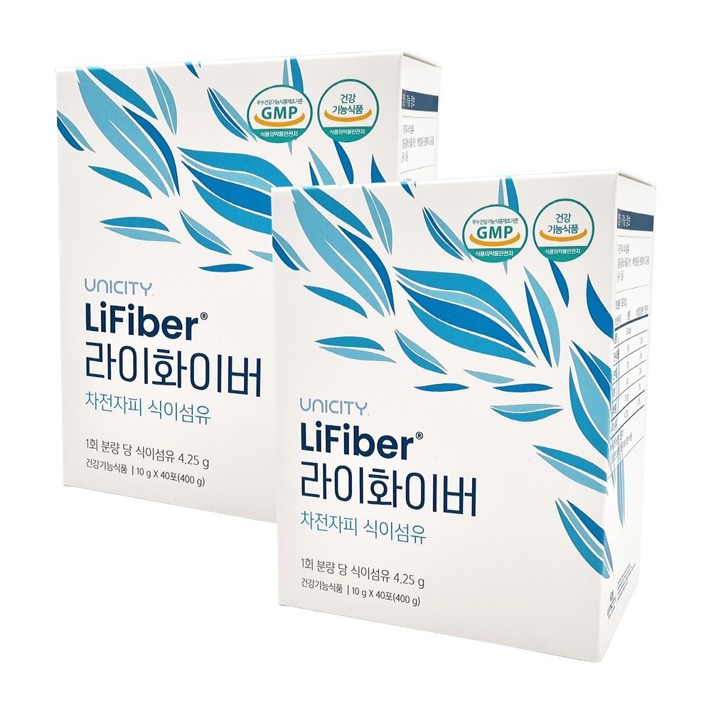유니시티 정품 라이화이버 차전자피 식이섬유 10g x 40포 1+1