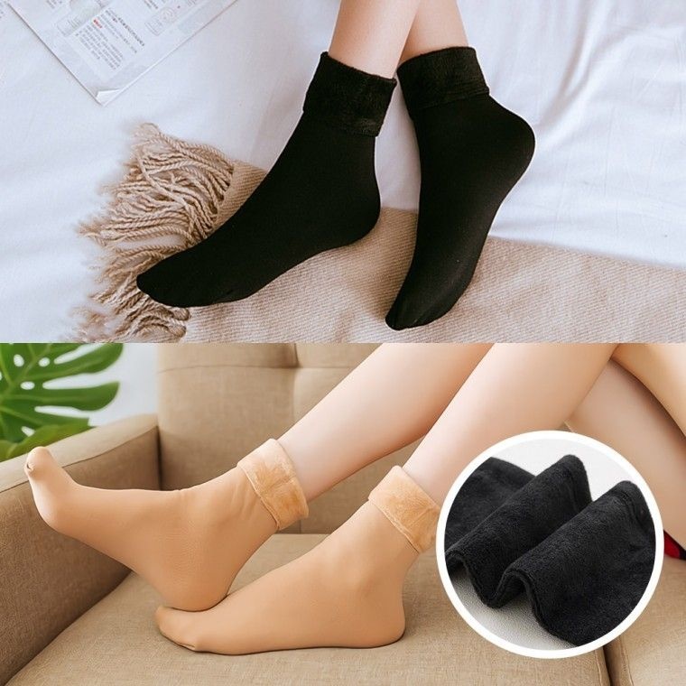 겨울재고 땡처리_ 융털양말 여성 방한양말 두껍고 따뜻한 중목 보온양말 기모양말 OPP개별포