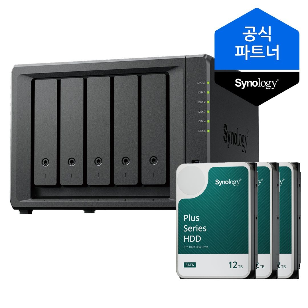 시놀로지 [10% 카드할인] 시놀로지 나스 DS1525+ 36TB (12TBx3) 5베이 HAT3310 정품HDD 포함