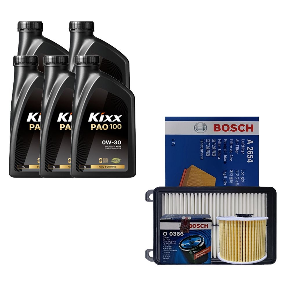 킥스 올뉴투싼 TL 1.6 디젤 킥스 PAO100 0W30 5L 엔진오일 보쉬 필터 세트