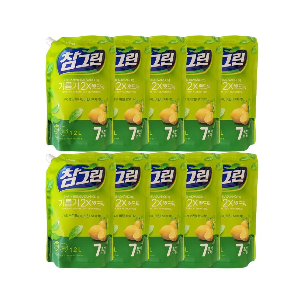 [오늘출발] 참그린 주방세제 녹차뽀드득 1.2L x 10개