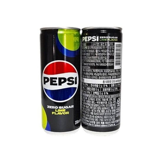 롯데칠성 펩시콜라 제로슈거 라임향 캔음료 바코드 O 일반 편의점 판매용 250ml x 30개 /s (42542191)