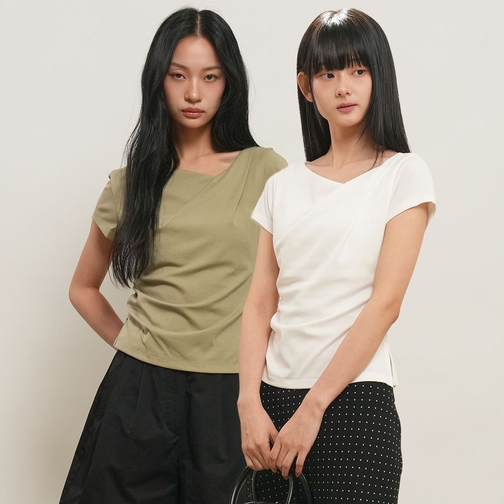 WOMAN 드레이프 셔링 저지 티셔츠 [3COL] / GF2LTS527