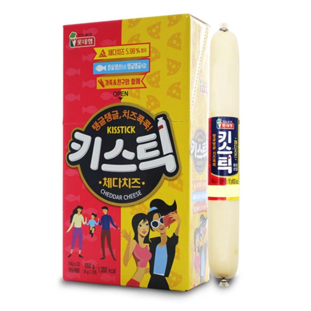 wmfe613 키스틱 체다 치즈 소세지 550g(10개입)x8통 1박스 단체 어린이 사무실 간식 안주 소시지