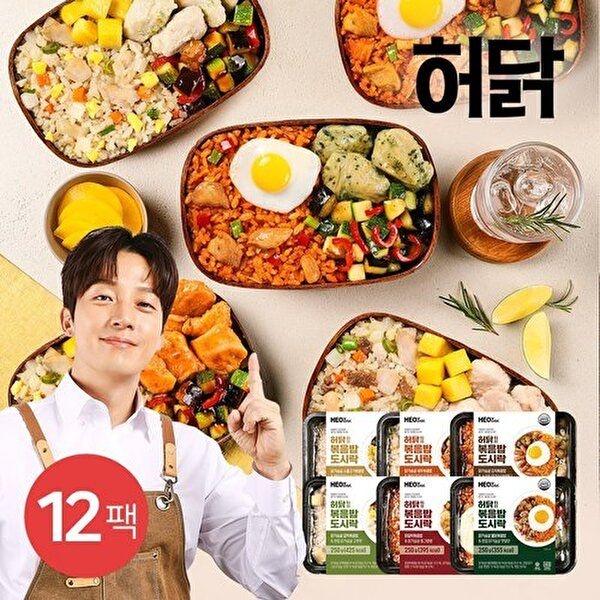 허닭 [허닭]닭가슴살 볶음밥도시락 250g 6종 12팩