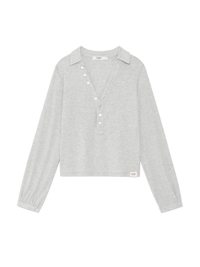 글로니 GLOWNY G GENTLE HENLEY TOP (MELANGE GRAY)GC26SPLS003MGR 142036