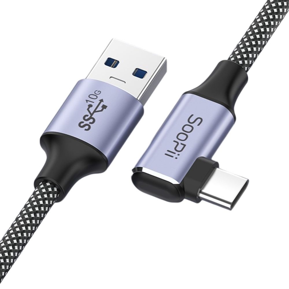 SooPii USB3.2 A to C타입 10G ㄱ자 고속 데이터 충전 케이블 S73AR