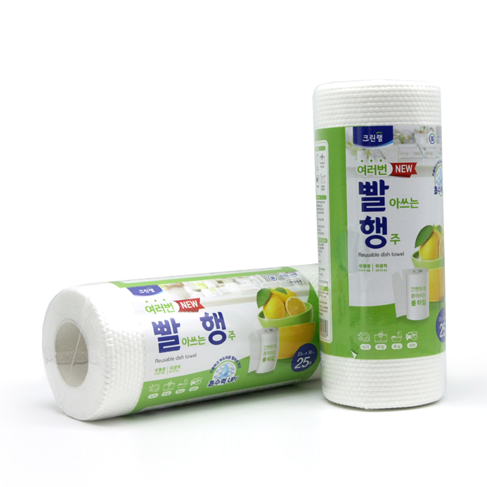 크린랩 여러번 빨아쓰는 행주 25매 롤타입 엠보싱