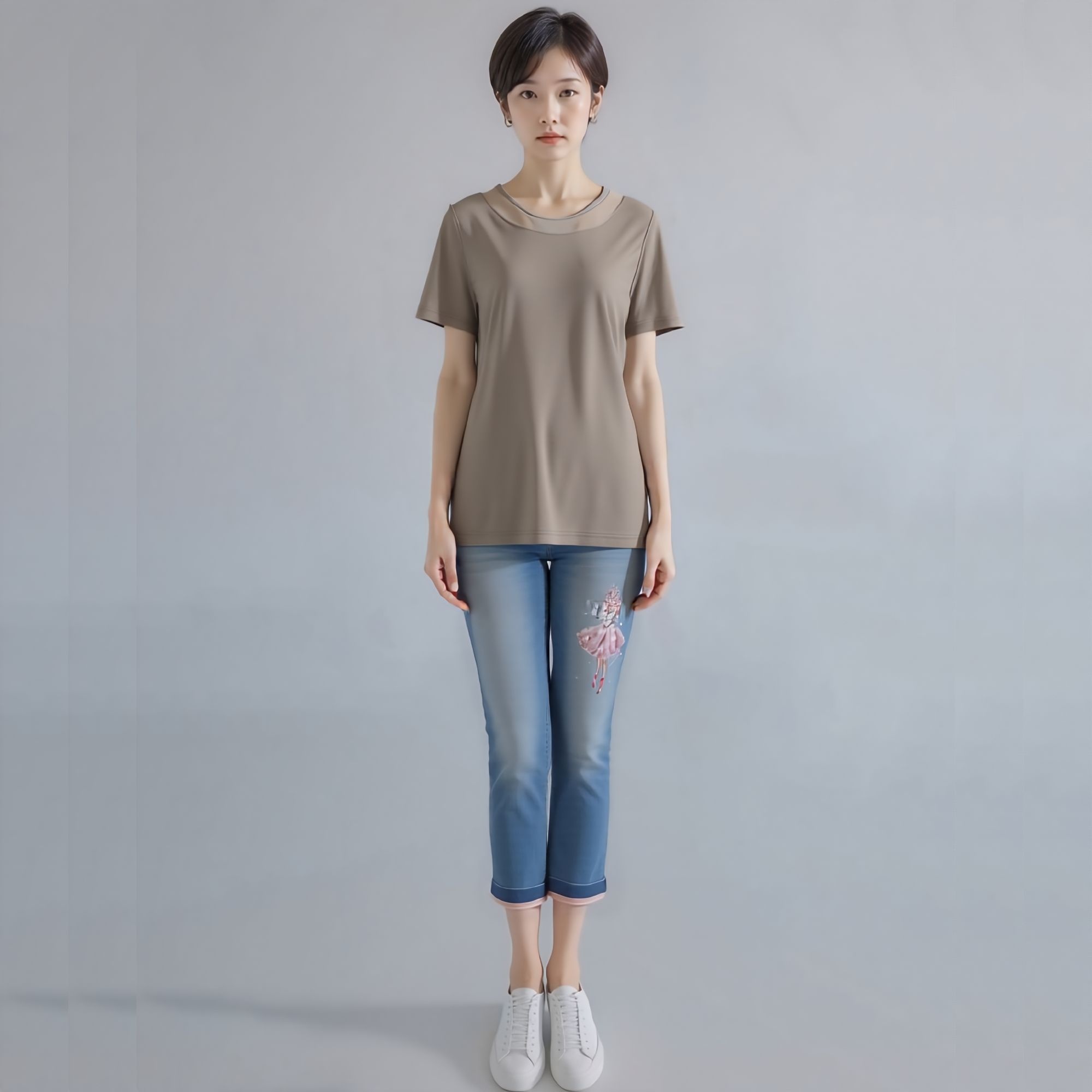 [롯데백화점] 모라도 24년 봄 여름 중년 여성 망 배색 나시 탑RNM8TP410F-CC LE1219477775
