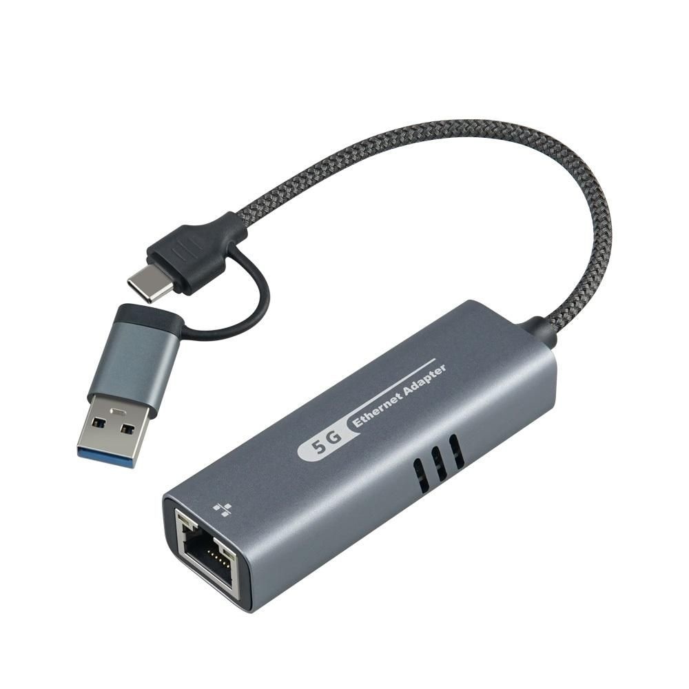 USB A타입 C타입 to RJ45 듀얼 5기가비트 이더넷 유선랜카드 인터넷 노트북 데스크탑 태블릿
