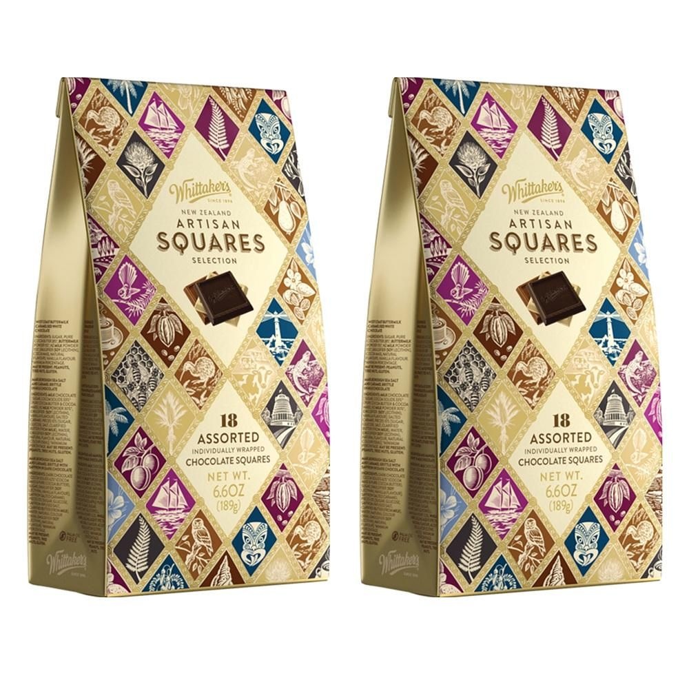 휘태커스 아티산 스퀘어 셀렉션 초콜릿 18개입 2팩 Whittakers Artisan Squares Selection 189g