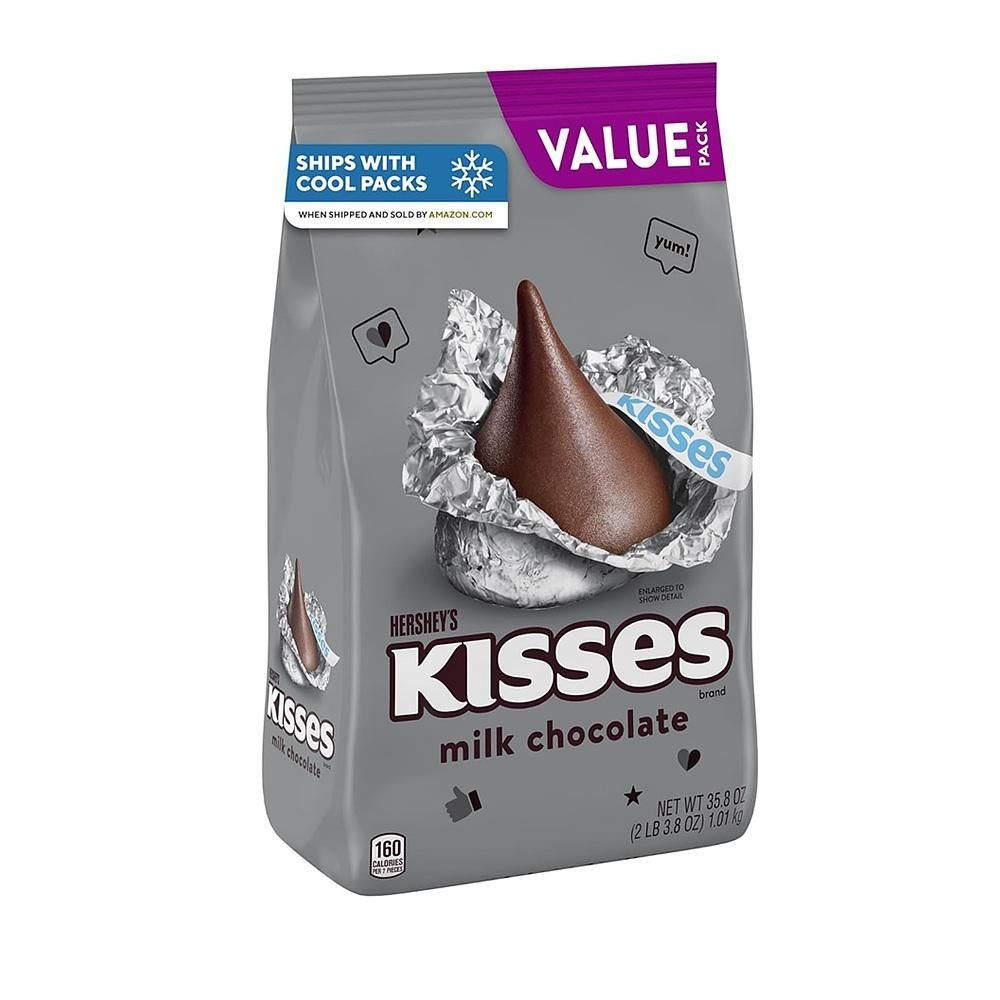 [해외] 허쉬 키세스 1.01kg 1팩 밀크 초콜릿 HERSHEY'S KISSES Milk Chocolate, Halloween Candy Party Pack