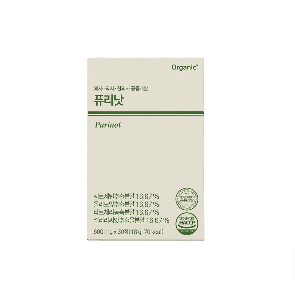 오가닉플러스 퓨리낫 의사 설계 요산 관리 영양제 요산 배출 도움 30정, 1개