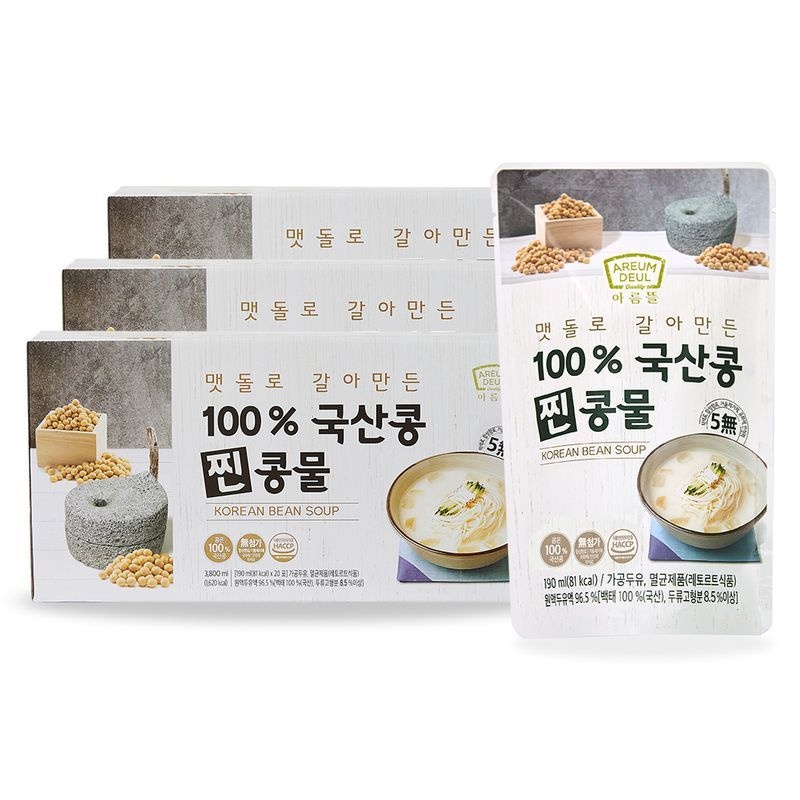 아름뜰 [아름뜰] 맷돌로 갈아만든 100% 국산콩 찐콩물 60팩