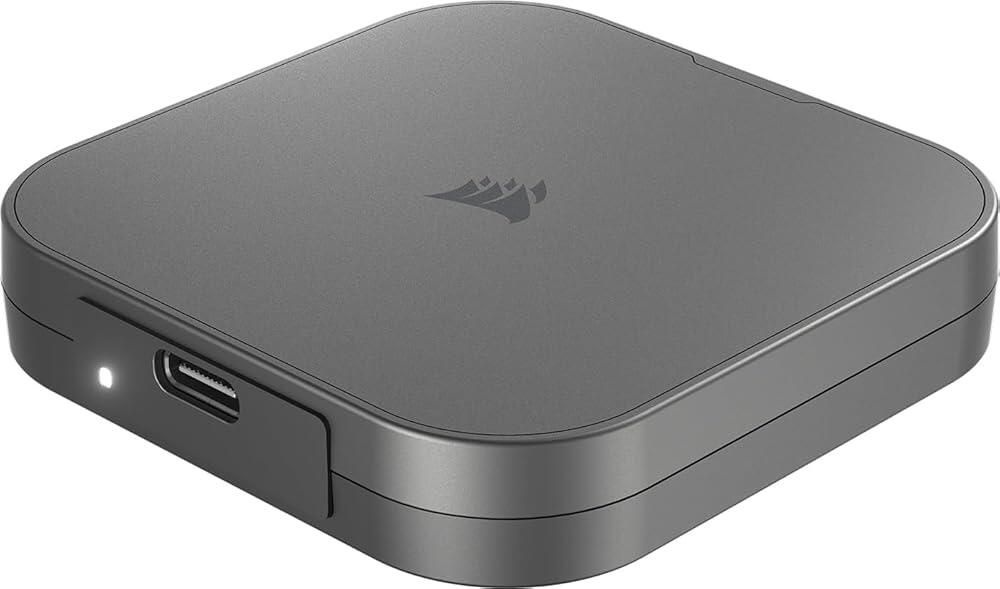 [해외] CORSAIR EX300U 1TB 휴대용 외장 USB-C SSD - USB 3.2 Type-C Gen2 연결, 플러그 앤 플레이, MagSafe, 케이블 포함 윈도우 PC, 맥 OS, i