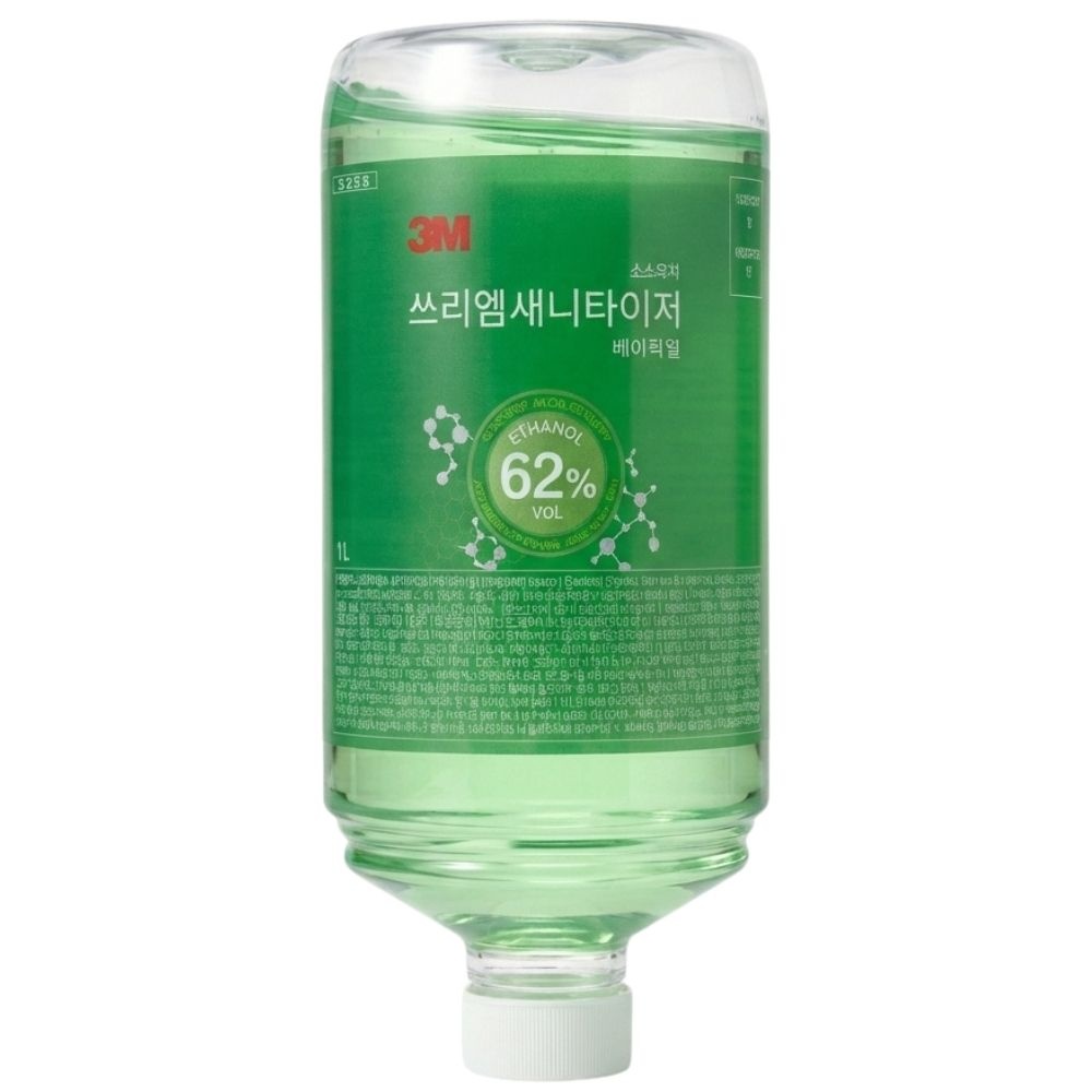 (3개세트) 3M 손소독제 새니타이저 62% 70% 휴대용 리필용액 1000ml