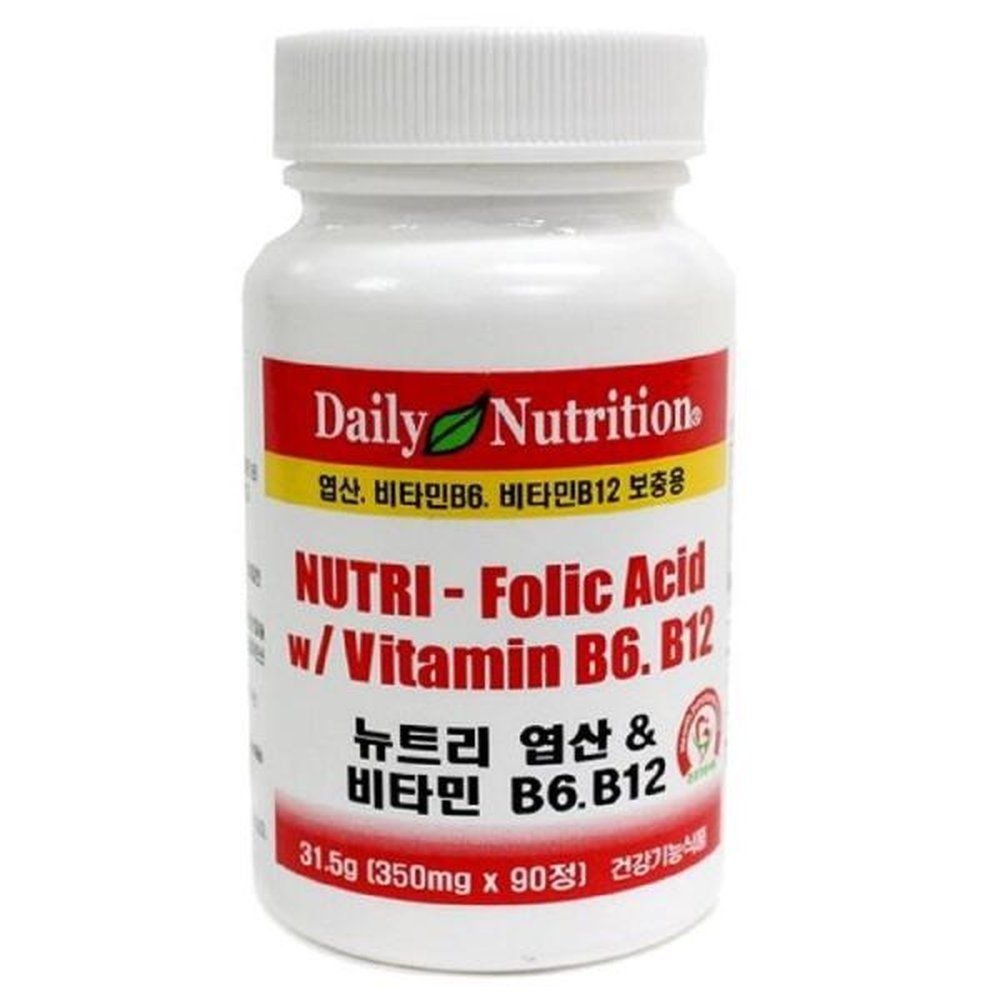 뉴트리 비타민B 엽산 B9 비타민B6 B12 B군 피로 영양제 90정 3개월