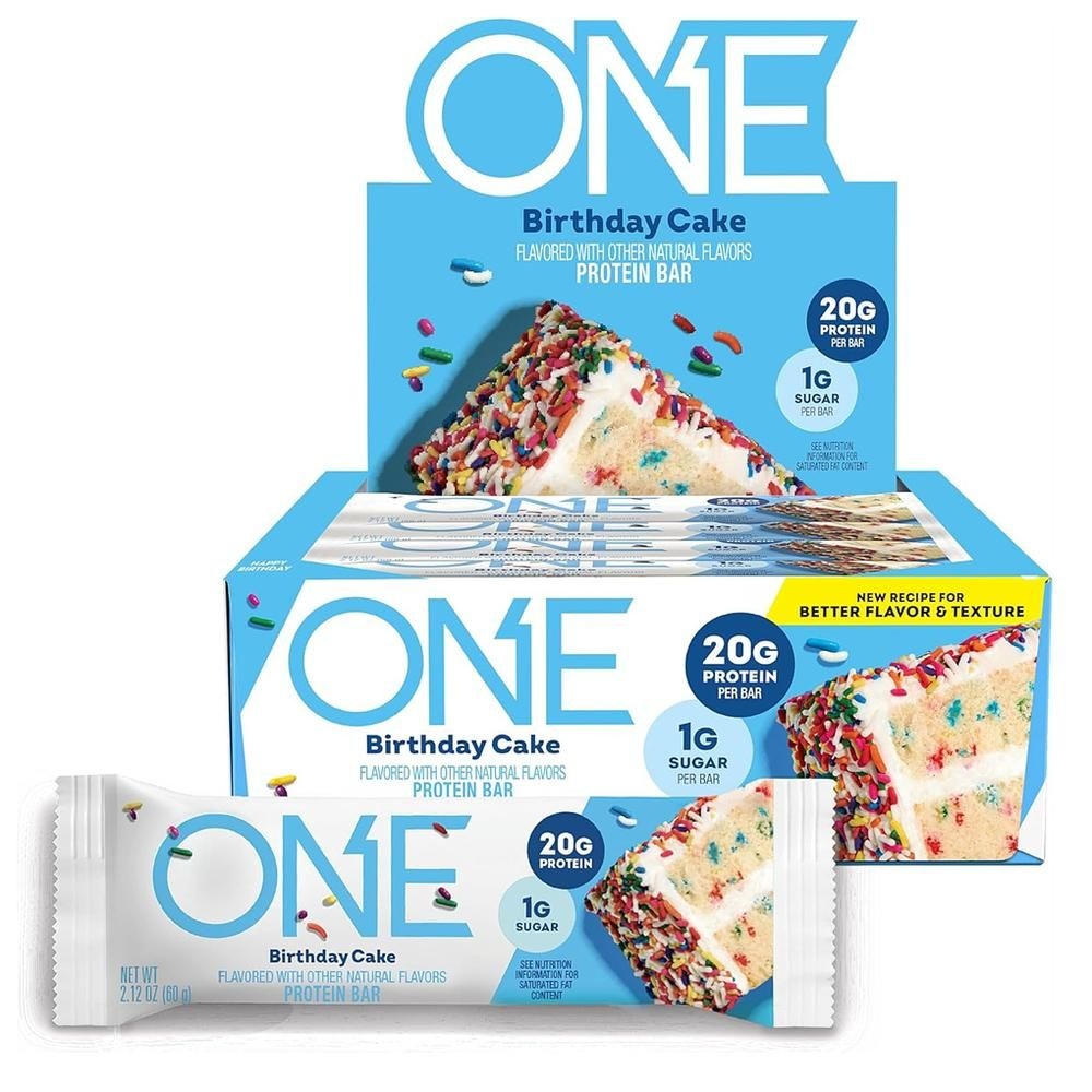 [온세일]원 프로틴 바 벌스데이 케이크 60g 12개입 ONE Protein Bars, Birthday Cake, Gluten Free with 20g