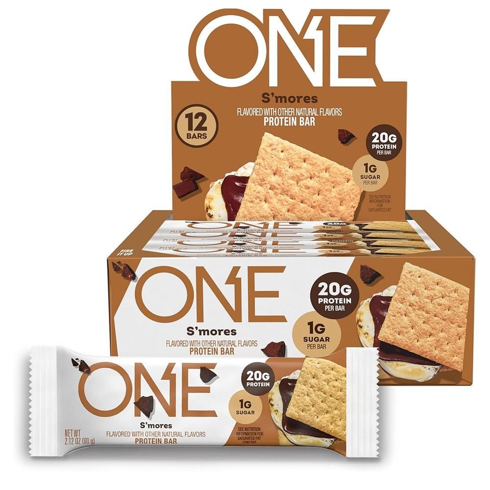 [온세일]원 프로틴 바 스모어 60g 12개입 ONE Protein Bars, Smores, Gluten Free with 20g Protein and 1g Sugar