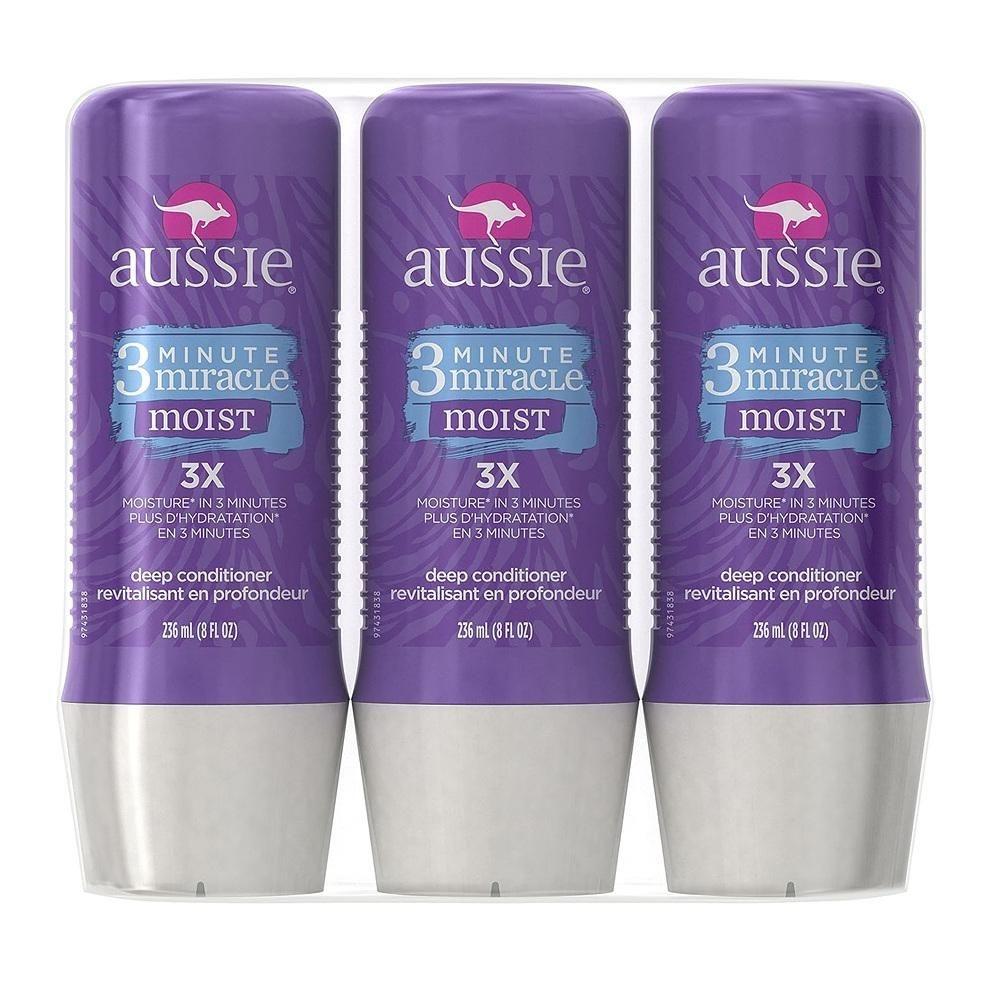 [해외] Aussie 모이스트 딥 컨디셔너 236ml 3팩 Aussie 3 Minute Miracle Moist Deep Conditioning Treatment