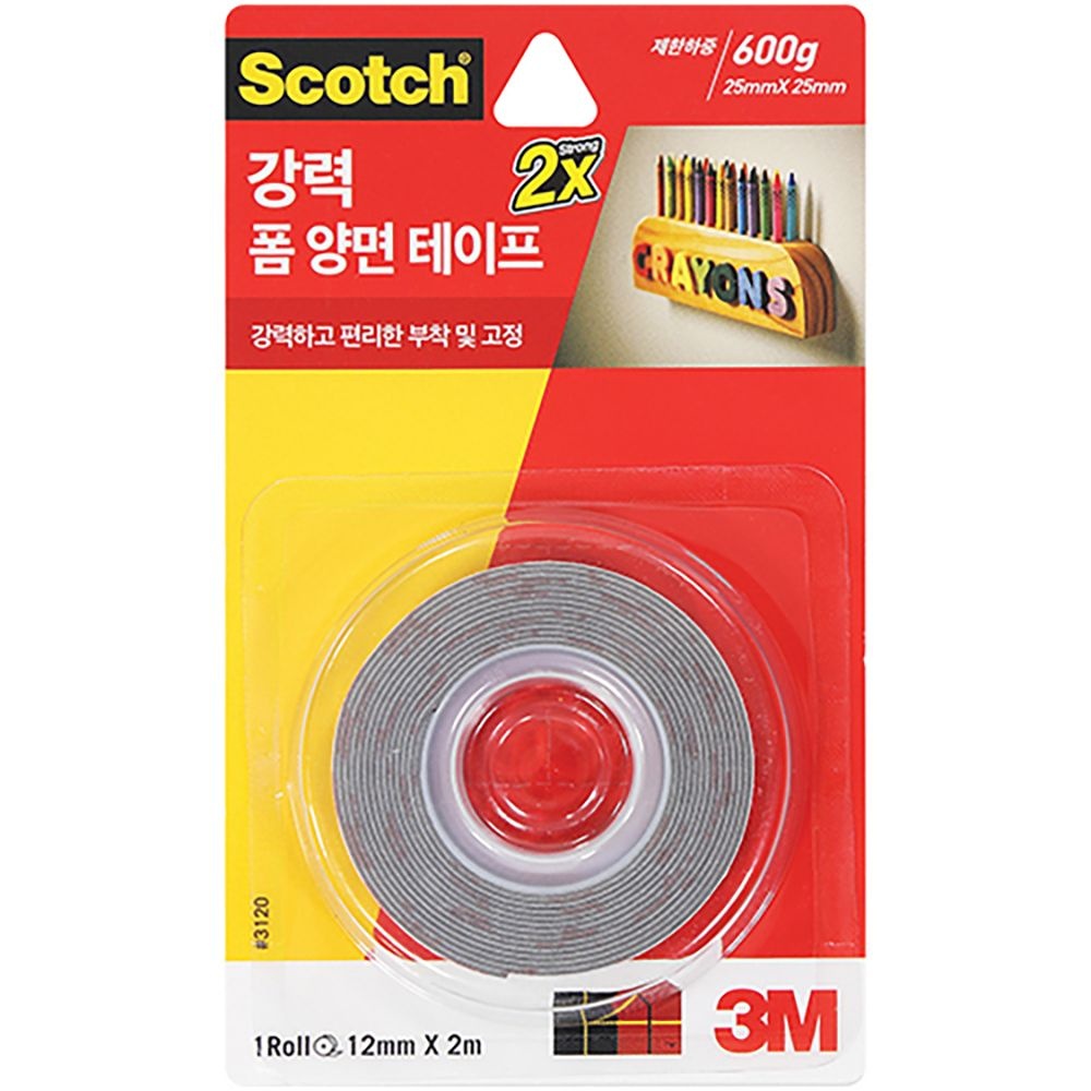[온누리상품] 3M 스카치 강력 폼 양면테이프 3120 2배 600g 12mm X 2.0m
