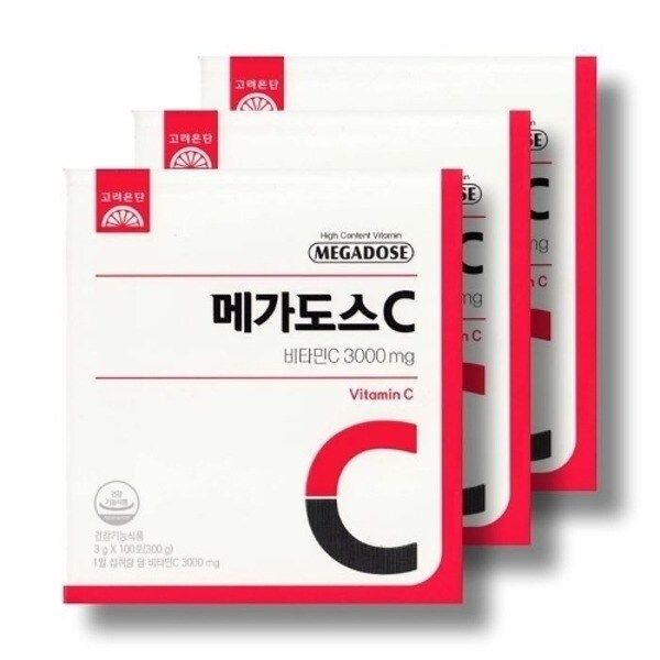 고려은단 메가도스C 비타민C 3000 3g 100포 3박스 /wb24559993673957