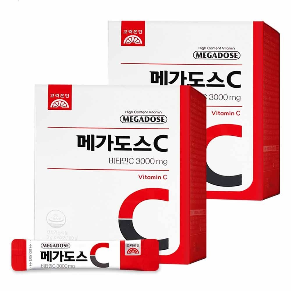 [오늘출발] 고려은단 메가도스C 비타민C 3000 3g x 60포 2박스 4개월분 고함량 D