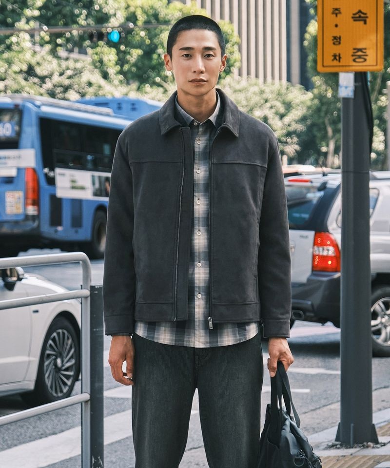 에스티코 STCO 스웨이드 트러커 점퍼 차콜 그레이 (세미오버핏)_SJPXA03NSC 1977812