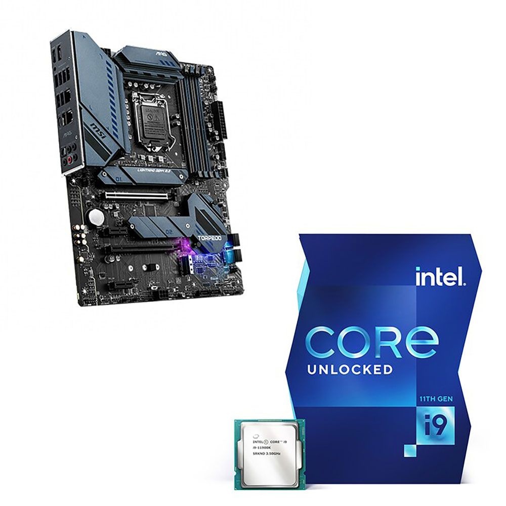 MSI MAG Z590 TORPEDO 메인보드+i9-11900K CPU 번들 백패널 포함
