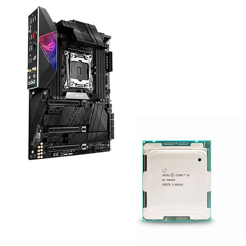 ASUS ROG STRIX X299-E GAMING II 메인보드+i9-9940X CPU 번들 백패널 포함