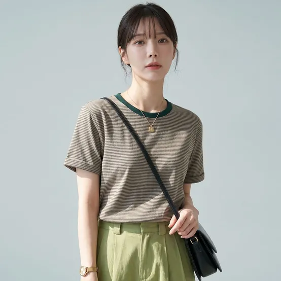 KARRA 러쉬핀스트라이프티셔츠_A5M0153