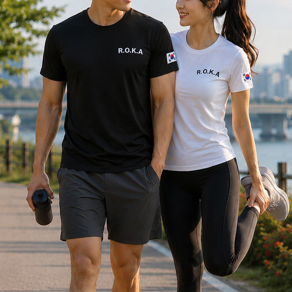 ROKA 로카티 쿨링 기능성 반팔티 군대 PX 아미 군용 밀리터리 군인 커플티 단체 반티