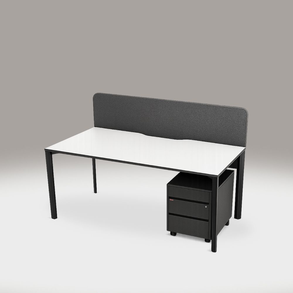 퍼시스 스타트 패키지 데스크 스크린 3단 서랍 1400x800mm 모던블랙