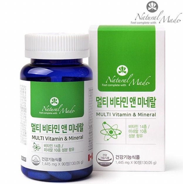 네츄럴메이드 멀티비타민 앤 미네랄 실버 청소년 50대 종합 비타민 1445mg 90정