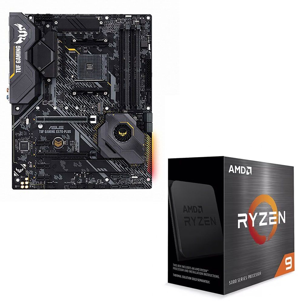 ASUS TUF GAMING X570-PLUS 메인보드+AMD Ryzen 9 5900X CPU 번들 백패널 포함