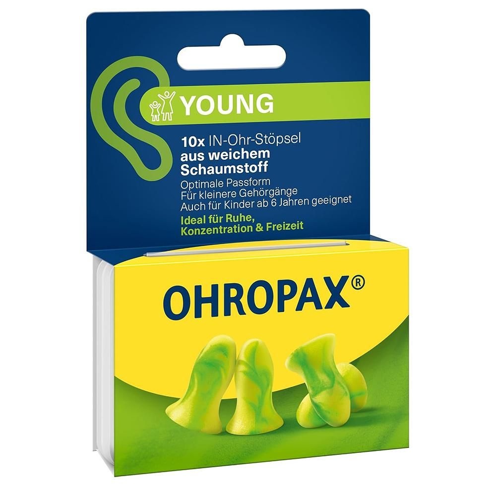 OHROPAX [해외] OHROPAX 이어플러그 10개입 1팩 영 OHROPAX Young Earplugs - For Ears with Smaller Ear Canals - Soft