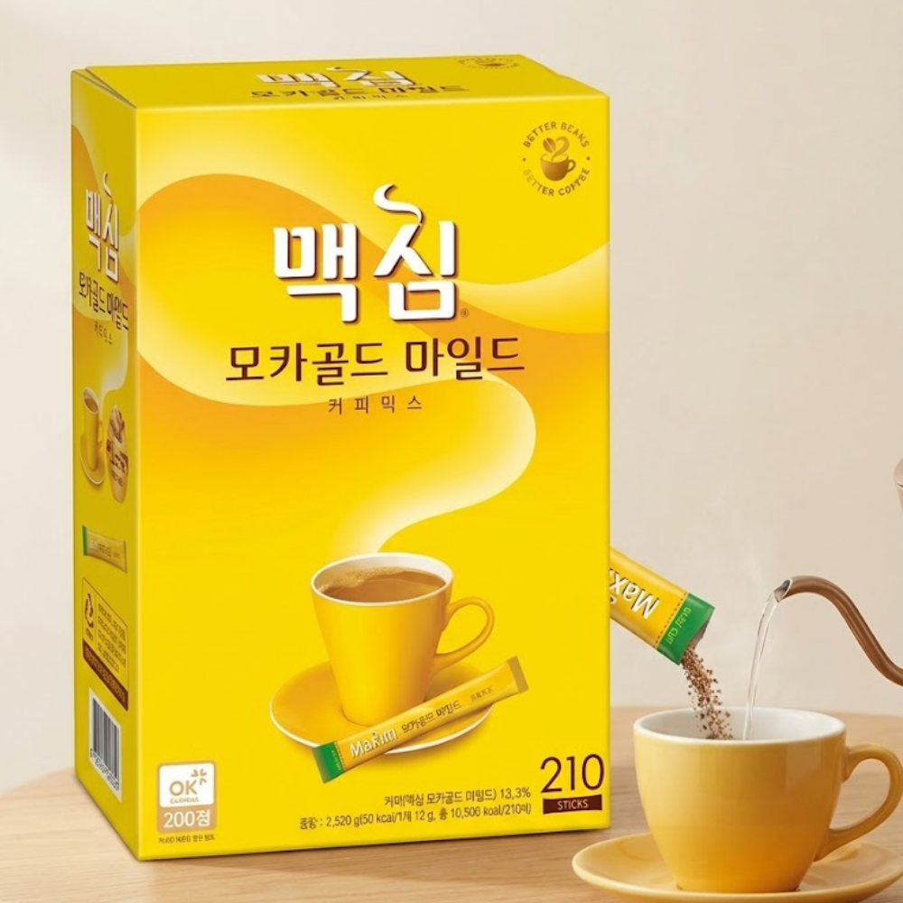 맥심 모카골드 마일드 커피믹스 스틱 210개입 4박스 탕비실커피 맛집맥심 모카골드 마일드 커피믹스 스틱 2
