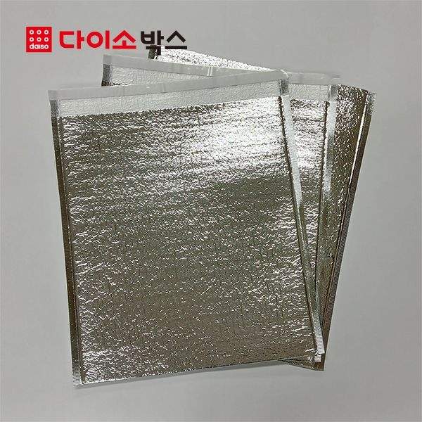 다이소박스 [다이소박스] 보냉봉투 접착봉투 1T 실버 16X18+5cm 50장