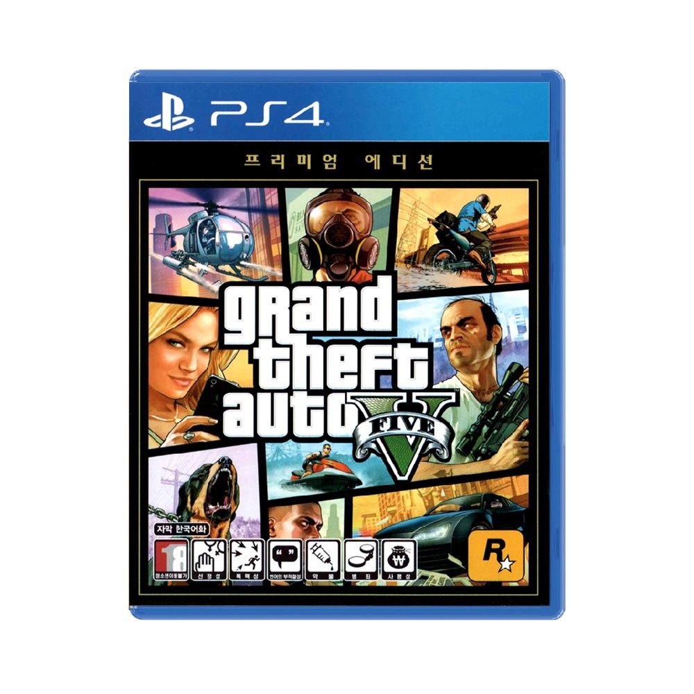 플레이스테이션 PS4 GTA5 그랜드 테프트 오토 5 프리미엄 온라인 에디션 한글판 게임 팩
