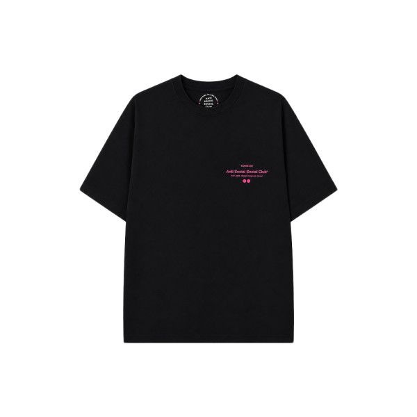 안티소셜소셜클럽 26SS 안티소셜소셜클럽X송지오 오토그래프 로고 반팔 티셔츠 블랙 MI3TS751BK