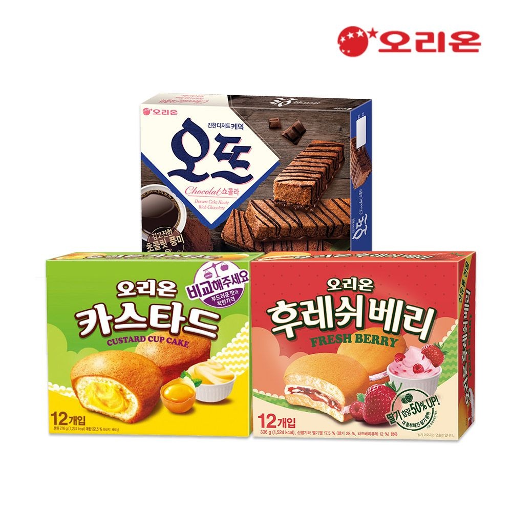 [롯데온] 오리온 카스타드12p + 오뜨쇼콜라12p + 후레쉬베리12p
