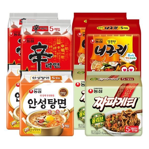 신라면(10)+안성탕면(10)+너구리(10)+짜파게티(10) (총40개) 581891