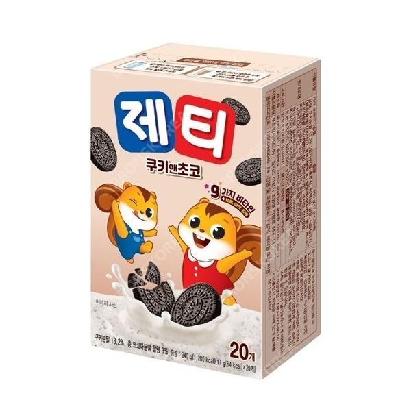 동서 제티 쿠키앤쵸코 20T 네스퀵 쿠앤크 초코렛맛 초코