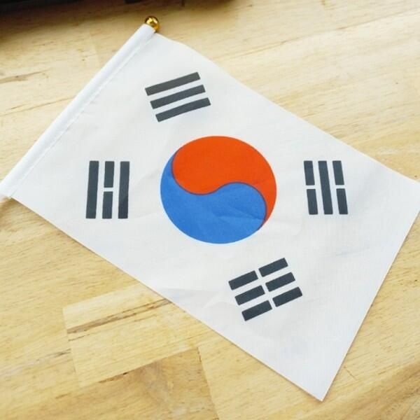 아트박스/이룸 폴리 응원 행사용 미니 태극기 국기 천수기 14X21cm