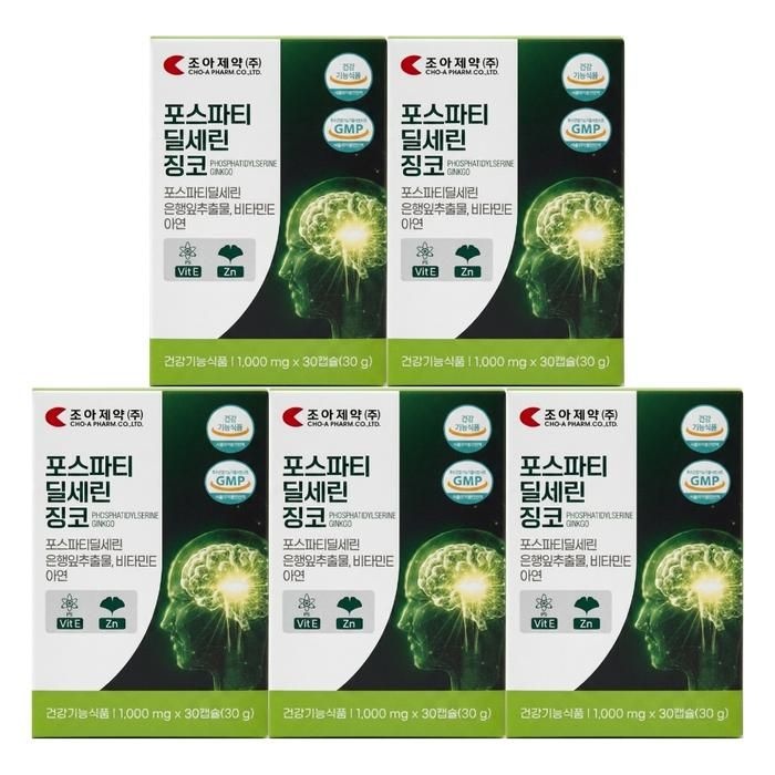 조아제약 포스파티딜세린 징코 1000mg 30캡슐 5세트