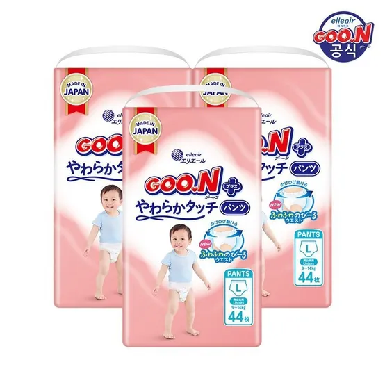 군 기저귀 플러스 소프트터치 팬티 대형(L) 44P x 3팩