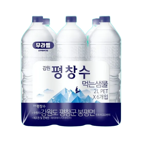 강원평창수 무라벨 시원한 2L 24개