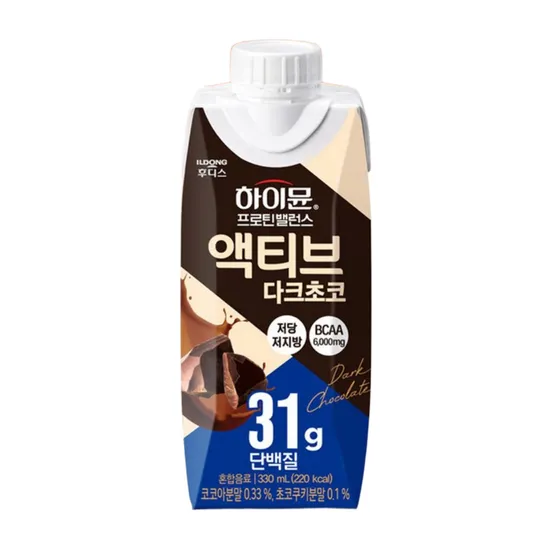 하이뮨 프로틴 밸런스 액티브 다크초코 330ml x 12팩, 1박스